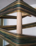 Gold and Green on the warping frame